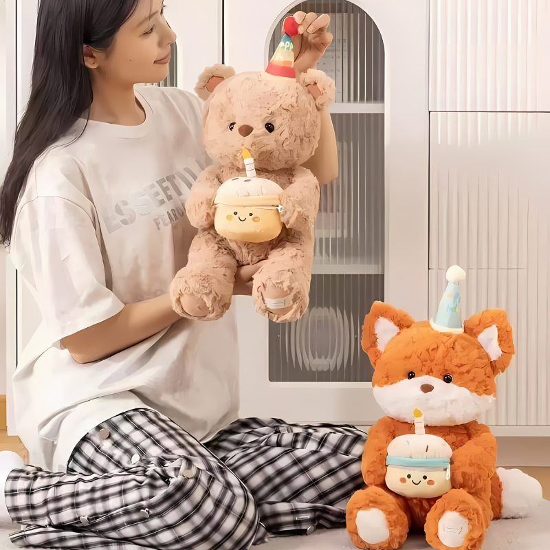 Sweet Bear Plush with Cupcake – Perfect Birthday Gift