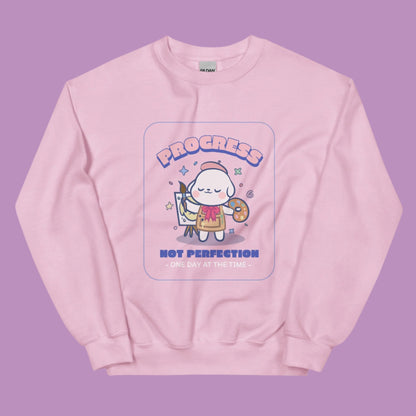 omgkawaii Clothing Light Pink / S Kawaii Artist Sweatshirt - Progress Not Perfection