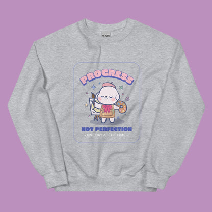 omgkawaii Clothing Sport Grey / S Kawaii Artist Sweatshirt - Progress Not Perfection