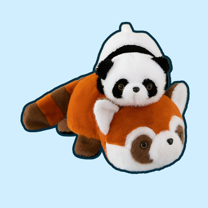omgkawaii Stuffed Animals 25 CM Convertible Cuddly Duo: Adorable Panda and Transforming Raccoon Plush Toy