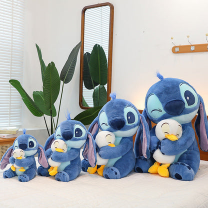omgkawaii Stuffed Animals 30 CM Stitch Hugging Duck Plush – Adorable Cuddly Stuffed Toy