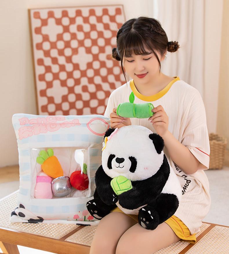 Fluffy Panda Blossom Plush