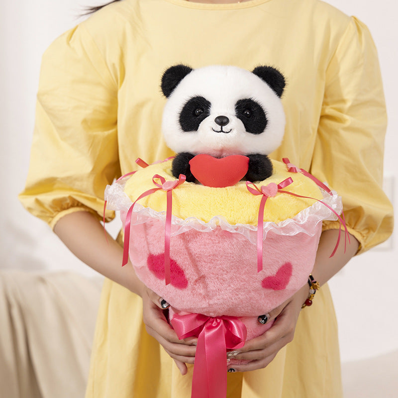 Heartfelt Panda Gift Bouquet Plush