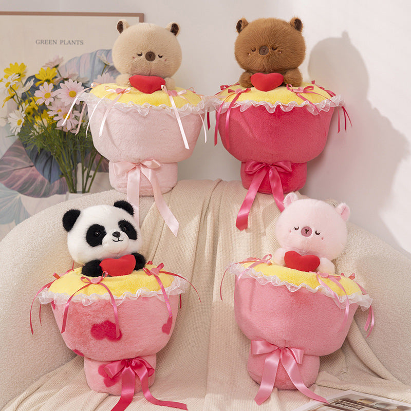 Heartfelt Panda Gift Bouquet Plush